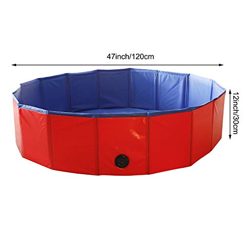 Artilife Foldable Dog Bath Pool - Portable Whelping Box for Puppies & Dogs (47" Dia.x12" H(120x30cm))