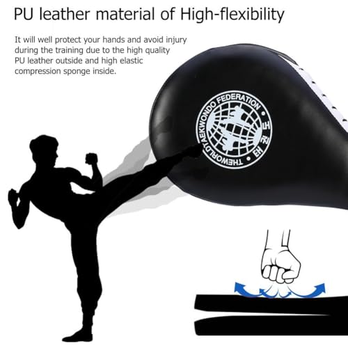 Kiuiom Taekwondo Doppel-Kick-Pads, Doppel-Kick-Pads für Taekwondo, Kampfsport, Karate, Boxen, Muay Thai, Schwarz
