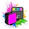 Led Videoleuchte RGB, Mini RGB Video Kamera Licht Volle Farbe Fotolicht mit Dimmbar 2500K-9000K Magnetisches Vlog Wiederaufladbar Portabel Fotolampe Dauerlicht für Vlog, Tiktok, Fotografia