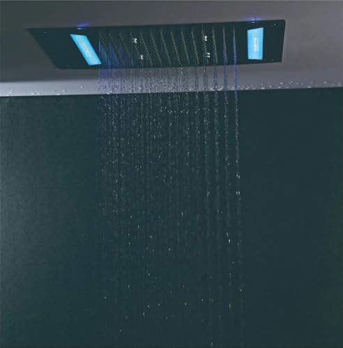 Image of Aquieen 3 inlet rain and mist shower SS304 Ceiling Shower (26 inch X 24 inch Rain + Waterfall + MIst + LED)