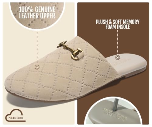 Project Cloud 100% Genuine Leather Mules for Women - Stylish Womens Flats by Project Cloud - Used condition - Image 2