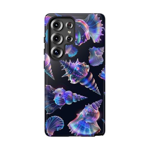 Coque résistante Samsung S25 Ultra coquillages pastel fluo bleu antichoc