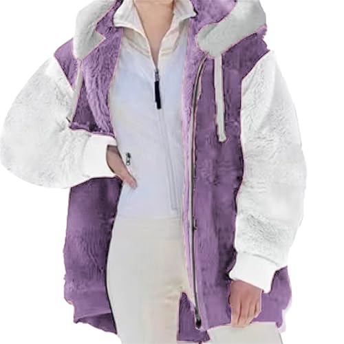 Manteaux chauds à capuche veste polaire pelucheuse femme pull tendance zippé