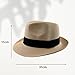 Unisex Panama Straw Hat Summer Foldable Beach Fedora UV Sun Protection for Women Outdoor Travel (US, Numeric, 7 3/8, 7 5/8, Beige)