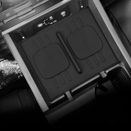 for Hyundai Santa Fe 2024-2026 Wireless Charging Mat Phone Anti-Slip Protector Silicone Pad Not Fit Tucson Interior Protective Pad (Black)