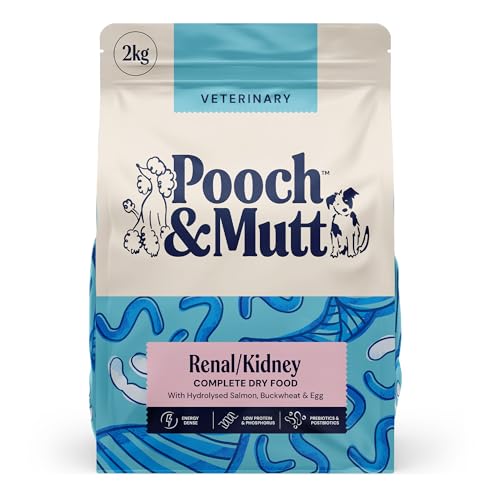 Pooch & Mutt – Renal/Kidney Veterinary Diet Dog Food, Grain Free Complete Dry Dog Food, to Support Kidney Disease or Chronic Renal Insufficiency, 2kg