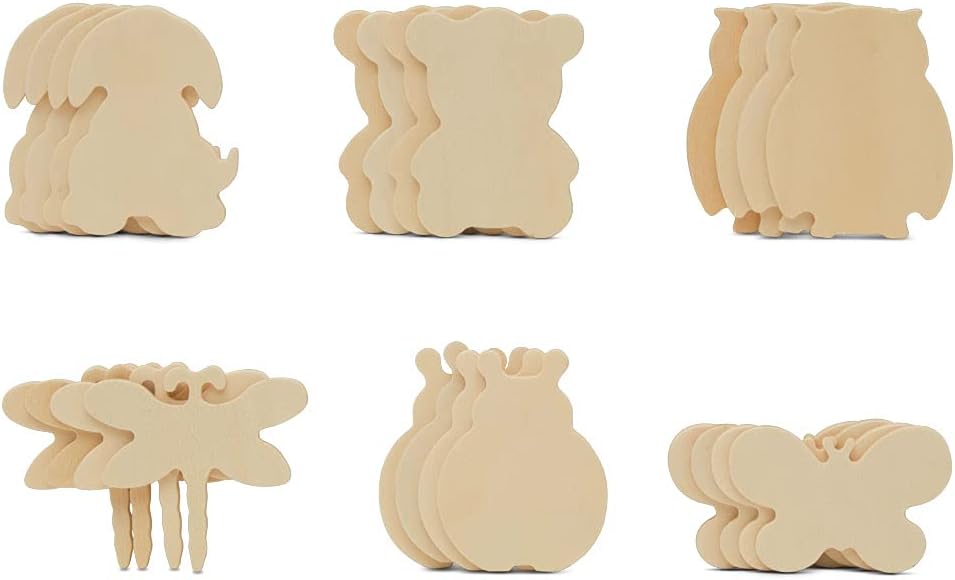 Natural Wood Sorting Tray with Wood Animal Cutouts for DIY Crafting and Practical Life Activity, by Woodpeckers