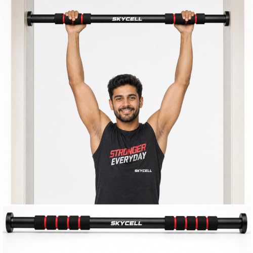 Image of SKYCELL Heavy Duty Door & Wall Mounted Pull Up Bar for Home Workout - Multi-Grip Pull-Up Bar (EasyFit Alternative)