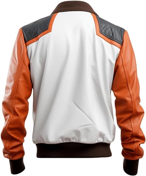 Image of Men's Biker Multi Color Leather Jacket, Leather Biker Jacket for Men, Faux Leather Biker Bomber Jacket