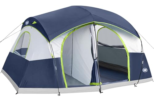 UNP Camping Tent 8/9 Person, Family Camping Tent, 5 Large Ventilation Mesh Windows, 14'x14'x78...