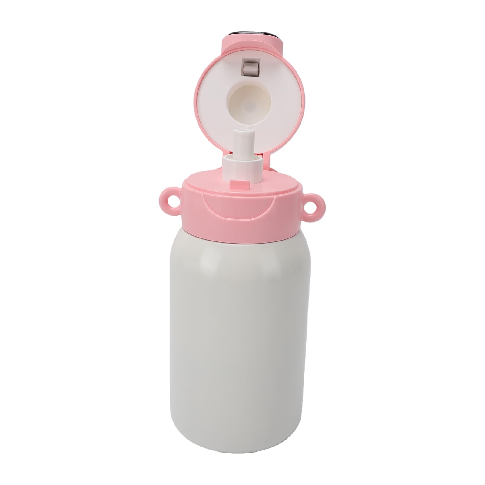 Drfeify Bottiglia d'acqua Isolata, Bottiglia Sottovuoto in Acciaio Inossidabile da 500 Ml con Sblocco Tramite Impronta Digitale, Ricarica Magnetica, Tazza di Cannuccia a Prova di Perdite per Bambini,
