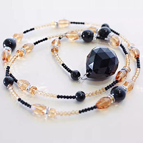 Guirlande de perles en forme de diamant noir pour rideau de porte et séparation - 4