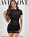 Avidlove Women's Mesh Dress Sexy Lingerie for Woman Short Sleeve Bodycon Club Outfits Party Dress (Black, Large)