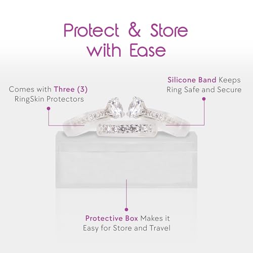 Silicone Ring Protector - Engagement and Wedding Ring Protector for gym for Sizes 4-8 - Pack of 3 (Oura Ring Fit May Vary)3