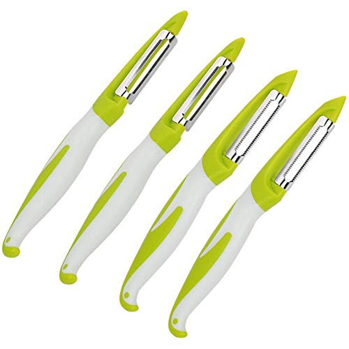 BESLIME 4pcs Schäler - Sparschäler Kartoffelschäler Spargelschäler Apfelschäler Gemüseschäler Pendelschäler, Universalschäler, für Obst Gemüse