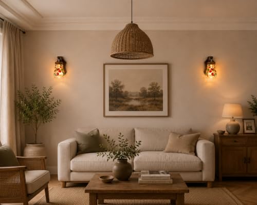 Image of Home Decor Wall Lights Glass Lamp Shade with Premium Finish & E27 Bulb Holder for Living Room, Bedroom, Balcony, Kitchen, Cafes | Decorative Night Lamps Fixtures | Elegant Wall Hanging Lights