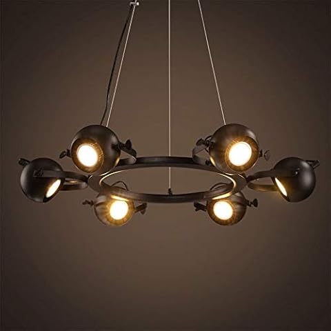 Liunce Retro Chandelier Pendant Light Industrial Vintage Loft Steampunk Black Wrought Iron Metal Ceiling 3W Spotlight Lighting Cover