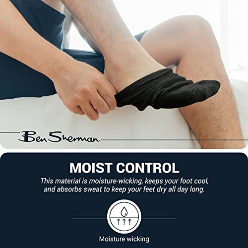 Ben Sherman Mens 10 Pairs Ankle Low Cut Solid Running Socks - Men's Multi-Pack Comfort Fit Performance Size 10-13 5