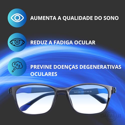 Óculos Anti Luz Azul Leitura Filtro Azul Confortável Leve TR90 Bloqueador Blue Ray Descanso Telas Co