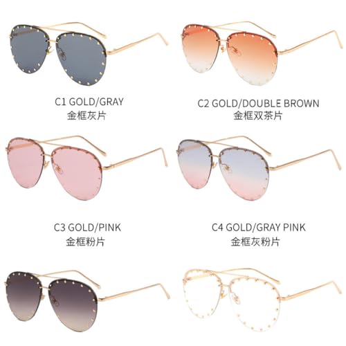 Diamond Rhinestone Sunglasses Ladies Fashion Gradient Metal Polygon Rimless Outdoor Sunscreen Sun Glasses Shades3