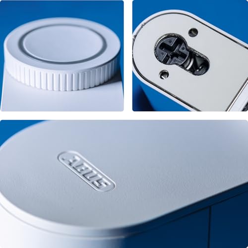 ABUS Türschlossantrieb LOXERIS One - smartes Öffnen und Schließen der Eingangstür per App - elektronisches Türschloss mit Zugangskontrolle - batteriebetriebenes Smart Lock ohne Kabelziehen - Weiß