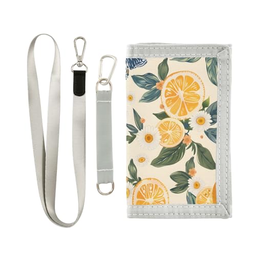 ALAZA Kids Wallets for Boys Girls Toddler Trifold Wallet Children Small Lemons Butterfly with Zipper Coin Pocket