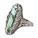 Vintage Hollow Flower Green Zirconia Ring for Women Emerald Rectangle Ring for Women Promise Eternity Ring Large Crystal Cubic Zirconia Stacking Rings Prom Wedding Bridal Finger Jewelry for Her (8)