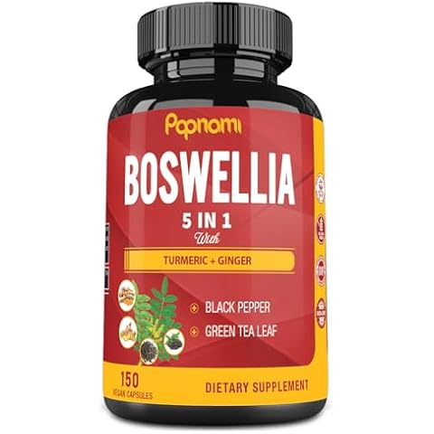 Boswellia Serrata Extract Capsules - 150 Counts 5 Month Supply - Supports Joint Health & Immune System - Combined with Turmeric Curcumin, Ginger, Black Pepper & Green Tea Cover