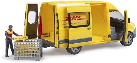 bruder 02671 Mercedes Benz MB Sprinter Dhl Kamyonu + Sürücüsü + Palet Kafesi ve Paketleri - Görsel 3