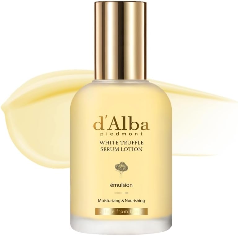 Loção sérum facial hidratante d'alba Piedmont com trufa branca, textura leitosa, 100 mL