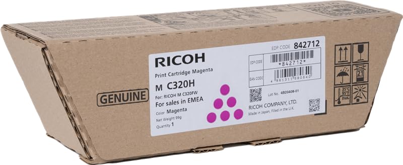Toner magenta M C320FW consommable laser couleur Ricoh capacité 7500 pages