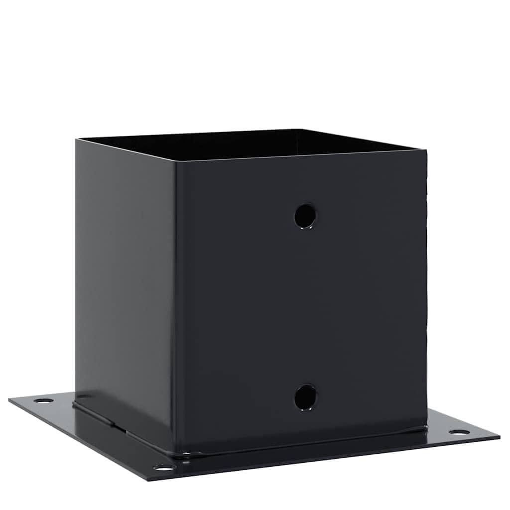 vidaXL Post Bases Square 12 pcs Anthracite 141x141 mm Powder-Coated Steel — image 1