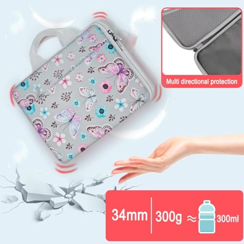 Image of Hseok Laptop Case 13.3-14 Inch Sleeve,TSA Shockproof Computer Handbag,Compatible with MacBook Neo /Pro 14 M5 /M4 /M3 /M2 /M1,All Models 13.3 inch MacBook Air /Pro,XPS 13 /14,Most 13-14 Notebooks,Butterfly
