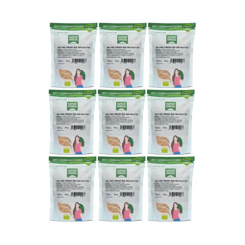 NaturGreen - Sésamo Crudo Bio, Pack 9 x 225 g, Sin Gluten, Alto Contenido en Fibra y Fuente de Proteínas, 100% Natural, Vegano, Ideal para Sushi, Ensaladas, Hummus y Panadería