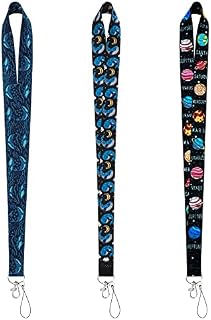cobee ID Lanyards Strap Badge Lanyards Key Lanyard Cute Pattern Lanyard for Phone, Bag, ID Card Holder Keychain Lanyard for Women, Men, Kids(3 Pcs, Whale & Planet Series Lanyard)