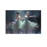 Lienzo decorativo para pared con diseño de bailarina encantadora, enmarcado, retro, abstracto, listo para colgar, póster de pared