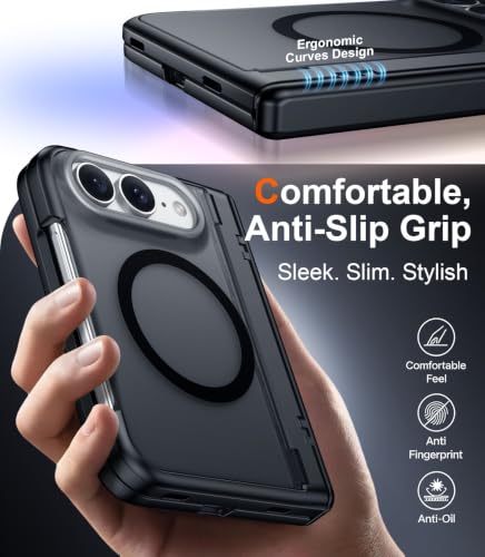 SPIDERCASE Magnetic for iPhone Duo Case, Built-in Stand, Black | Built-in [Screen Protector] [Stable Kickstand] [Hinge Protection] [Compatible with Magsafe] Military Grade Protective Cover - image 8
