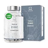 AAVALABS® - Triple Zinc Premium - 25mg - Altamente concentrado - 3x Formas de Zinc -Picolinato, Bisglicinato y Monometionina - 180 Cápsulas - Testado en laboratorio y apto para veganos.
