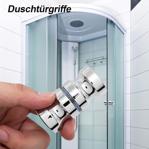 aghoer Dusche Türknopf, 2 Stück Duschtürknopf, M8 x 30mm Dusche Türknopf Edelstahl, Dusche Griff, für Duschtür Glastüren Schiebetür
