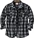 Legendary Whitetails Men's Navigator Fleece Button Up Graphite Plaid Large