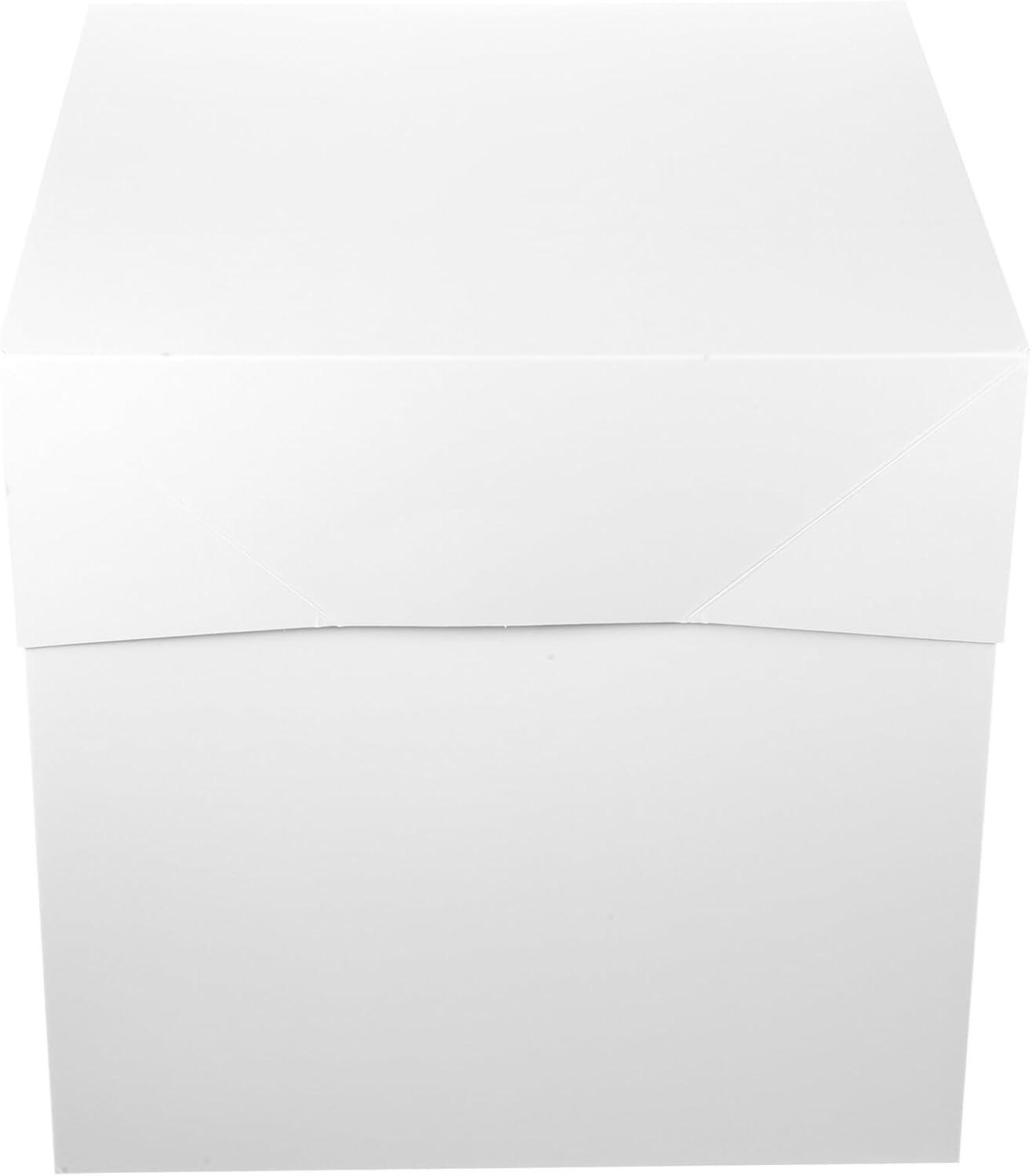 12-inch White Paper Cake Box with Tray Foldable Bakery Cake Carrier Portable Packing Holder for Birthday Party and Dessert Transport