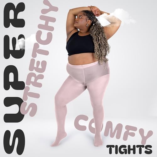 Image of Silky Toes Plus Size Tights for Women | 60D Soft Opaque Comfort Fit Pantyhose | Black or Colored 1-2 pairs | 1X-8X