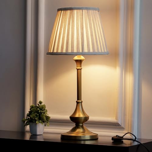 Divine Trends Brass Antique Finish Gold Table Lamp Sleek with Off...