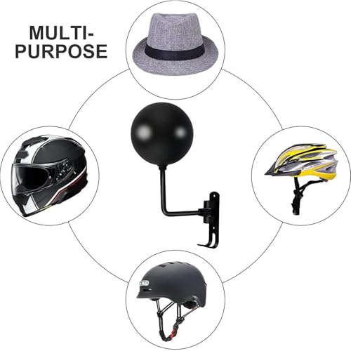 Support Mural Casque Moto Métal Pivotant Support de Fixation Murale