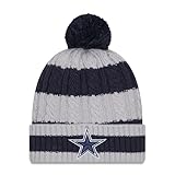 New Era Women's Navy Dallas Cowboys Braided Cuffed Knit Hat with Pom