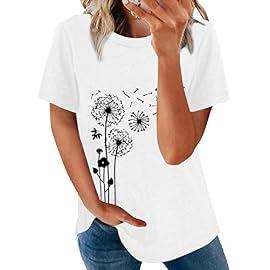 Dokotoo Women’s Casual Crew Neck Basic Short Sleeve T Shirts Blouse Tops
