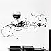 Adesivo da parete in vinile Adesivo creativo Vetro Vino Cucina Bar Murale Murale 72X43cm
