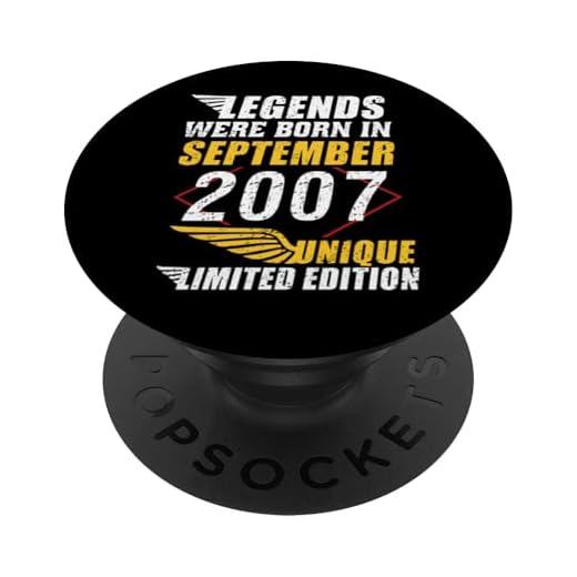 Cumpleaños Septiembre 2007 Edición Limitada Regalo Vintage PopSockets PopGrip Intercambiable