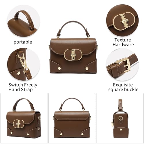Image of Recycled Leather Phone Bag Top Handle Crossbody Square Purse