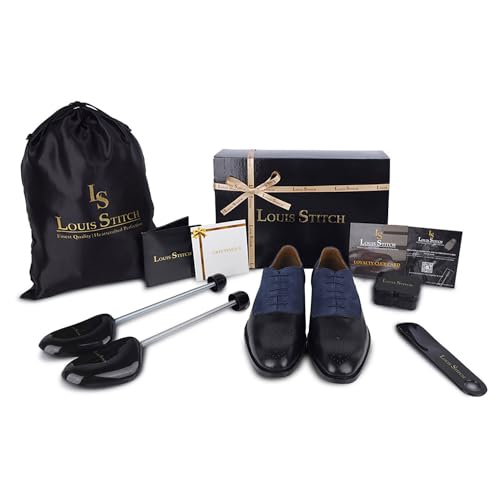 Image of LOUIS STITCH Men's Formal Shoes | Handcrafted European Leather Brogues | Lace-Up Style for Business, Formal (LSEUBGSU)